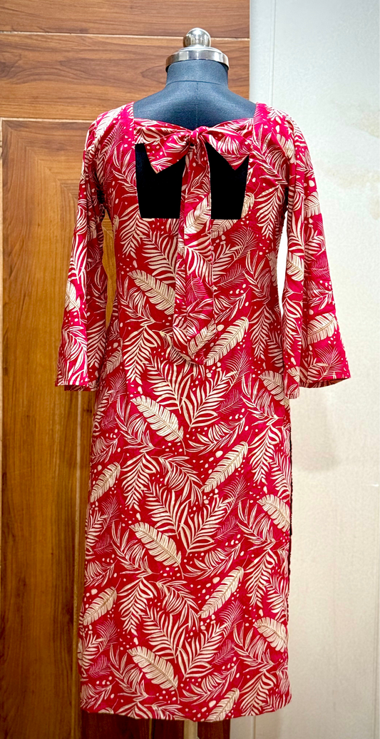 Scarlet leaf padded kurti